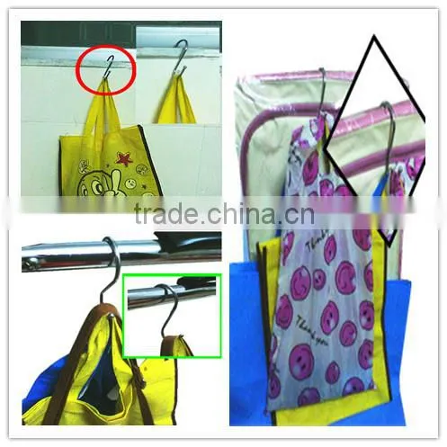 Metal wire S hook for hanging clothes/ bags