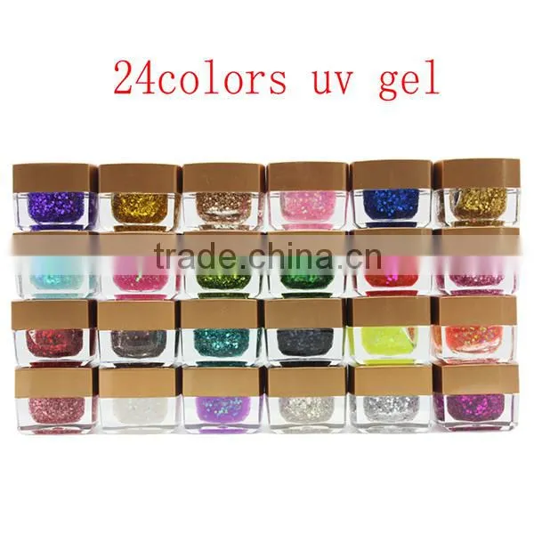 Hot sale 12colors nail solid gel uv gel set pure color nail art set