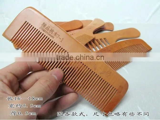 Hottest keep healthy personalized wide tooth natural wooden hair brush comb
