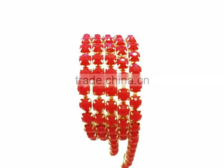 Rhinestone Trim Clear Crystal Strass ss24 Gold Metal Claw Cup Chain Sew On Rhinestones Chain For Clothes Garment
