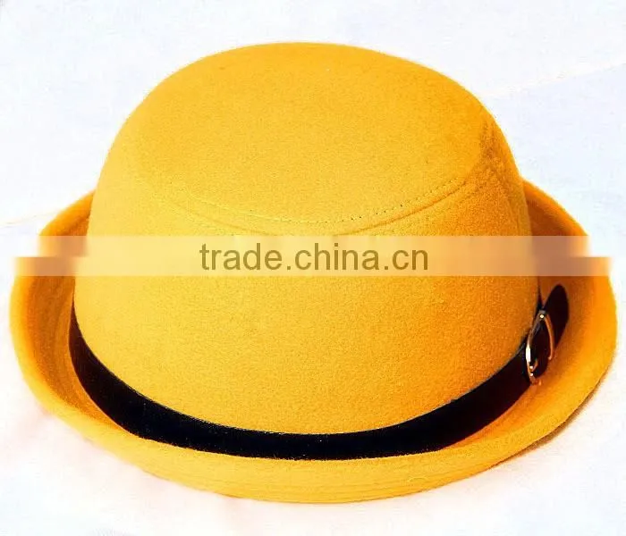 New Style Top Selling Black Fedora Hat With White Band