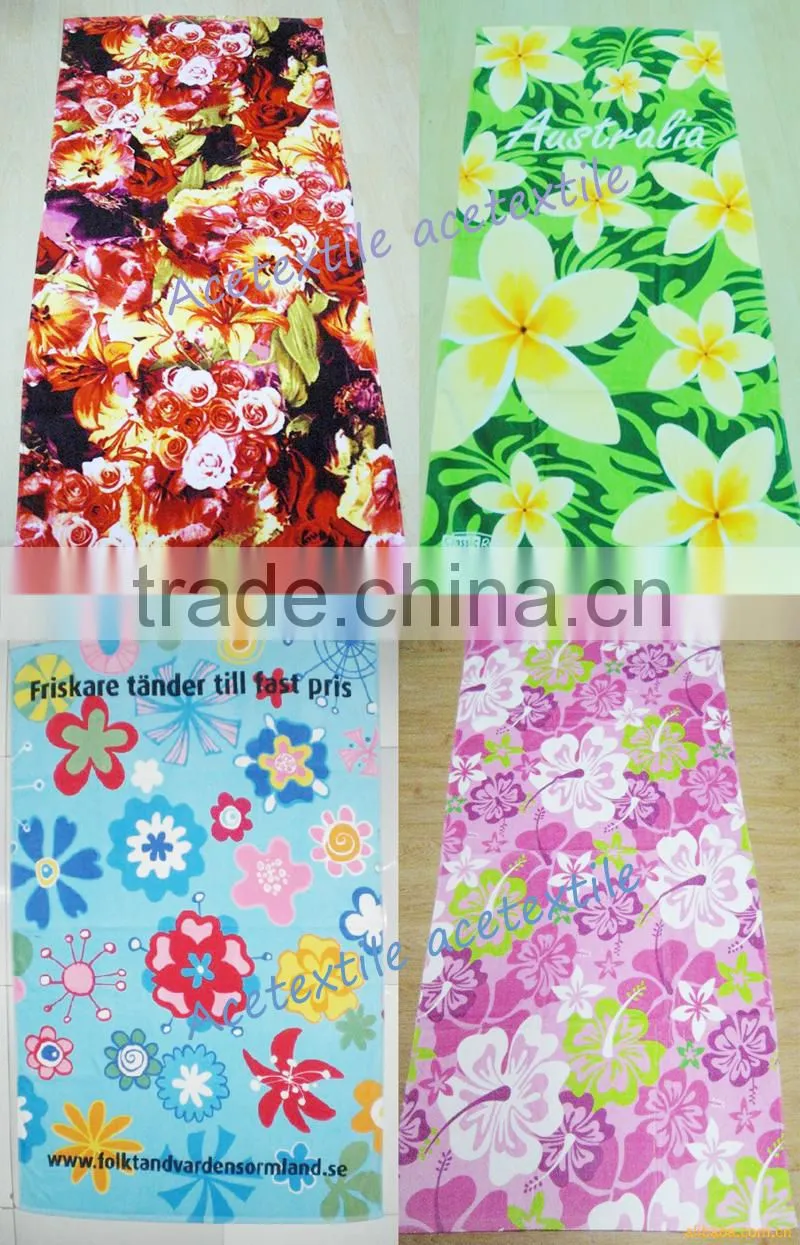 2016 HOT SELL colorful printed romantic Sakura flower beach towel