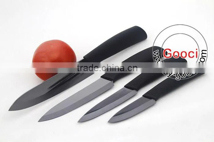 3" 4" 5" 6" black blade mirror Ceramic Kitchen Knife Set With black box