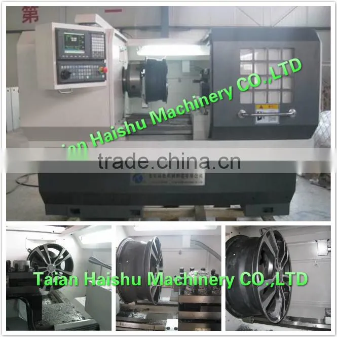 car alloy wheel surface diamond cutting cnc lathe with digitizer probe controller CK6166A
