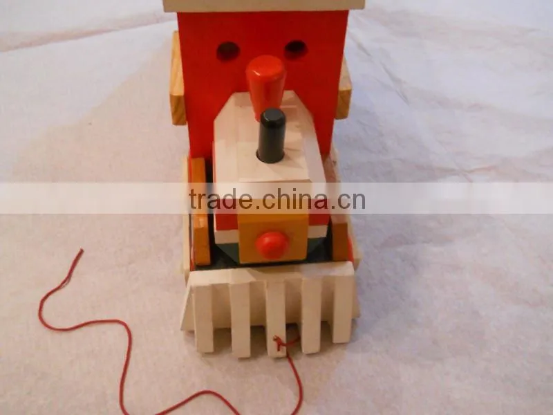 novel wood truck toy with blocks for children
