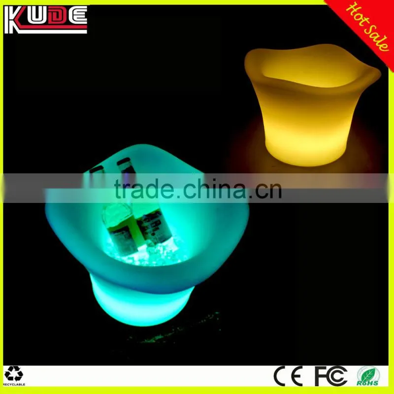 rechargeable Plastic LED Ice Bucket Flash Champagne Beer Flash Light Up Bar Bucket