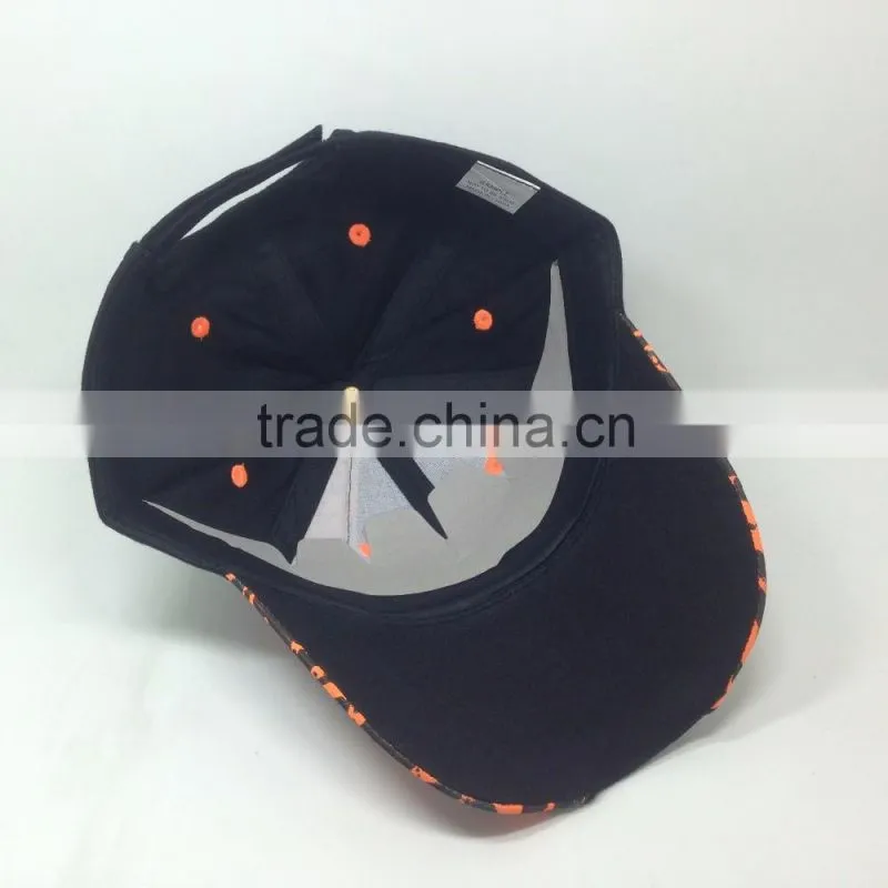 100% Cotton 6 Panel Plain Custom Velcro Baseball Hat/ Baseball Cap