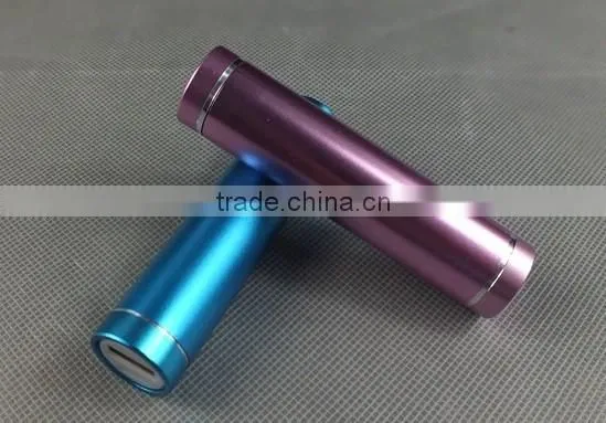 2016 2600mah Colorful Cylinder Smart Power bank with flashlight