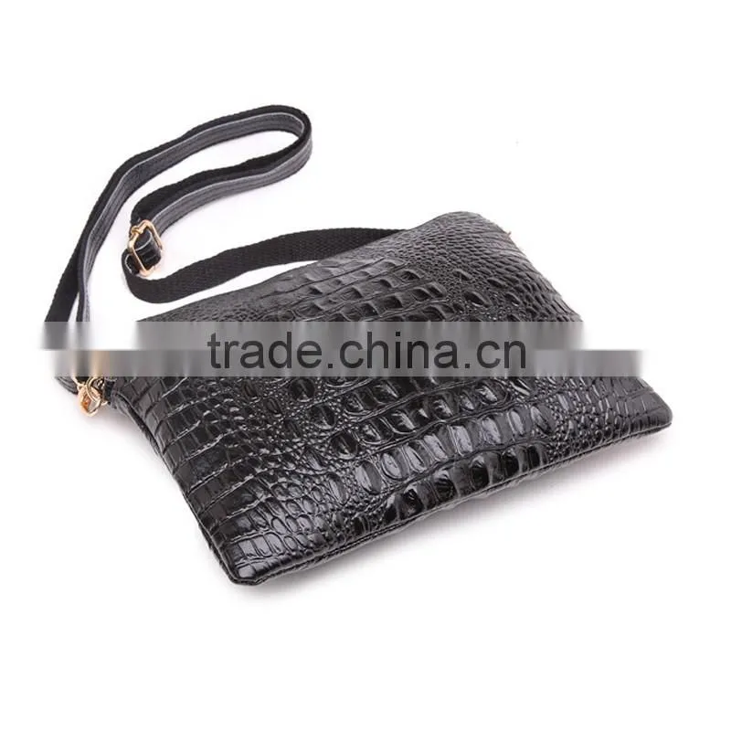 2015 Genuine Leather Women Bag Fashion Crossbody Shoulder Messenger Bags for Women With Crocodile Pattern Ladies Envelope Clutch