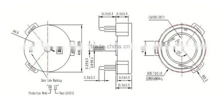 FBPB3010-3PIIN special 93db 30v Passive Piezoelectric Buzzer (FBELE)