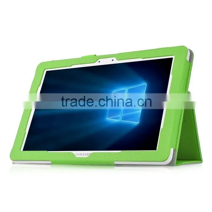 Leather book case for Samsung Galaxy Tab Pro S with Elastic Hand Strap, Card Holder, stylus