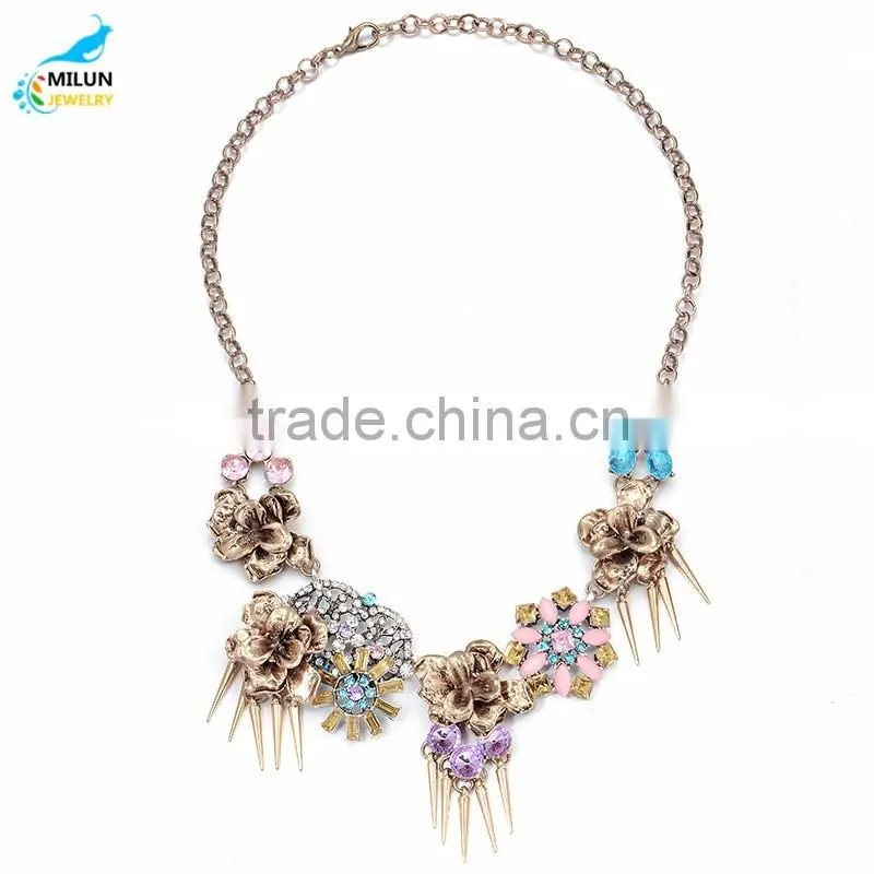 Fashion Women Gold Maxi Metal Tassel Bib Choker Necklace