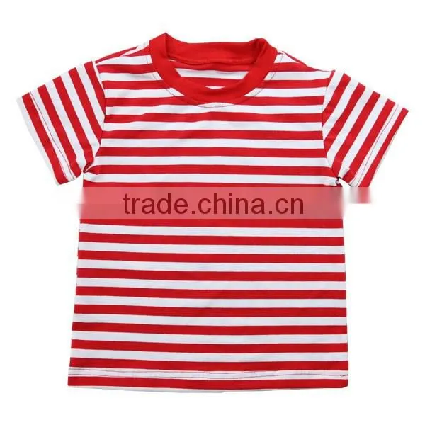 Kaiyo new design custom t-shirt boutique stripe round collar short sleeve baby t-shirt OEM factory direct sale kids clothing