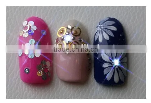 2015 new Style traditional Artificial Fingernails light up nail stickers for shiny acrylic light nail display