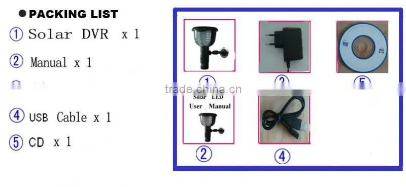 720P Solar surveillance camera LED light PIR sensor