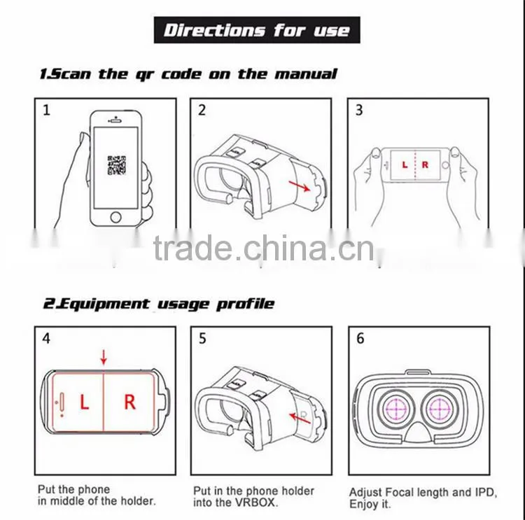 Polarized 3d glasses type and 3D glasses type vr box 2.0 pc virtual reality