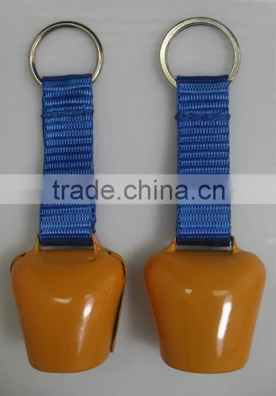 1.5inch schweiz kuhglocke A4-C028 in colorful painted with logo and strap keychain as souvenirs (E483)