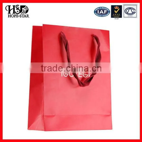 2016 custom printed kraft paper bag with cotton handle
