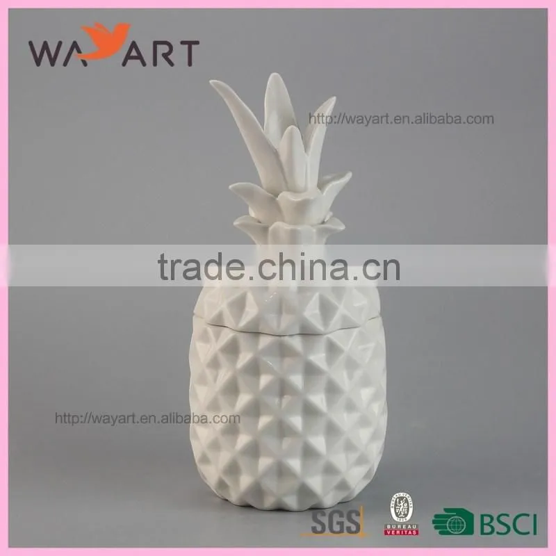 Wholesale White Ceramic Pineapple Cookie Jar