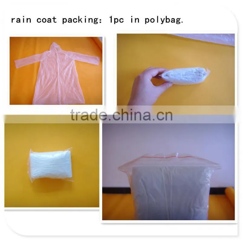 Lightweight Outdoor PE Raincoat Poncho - Milk