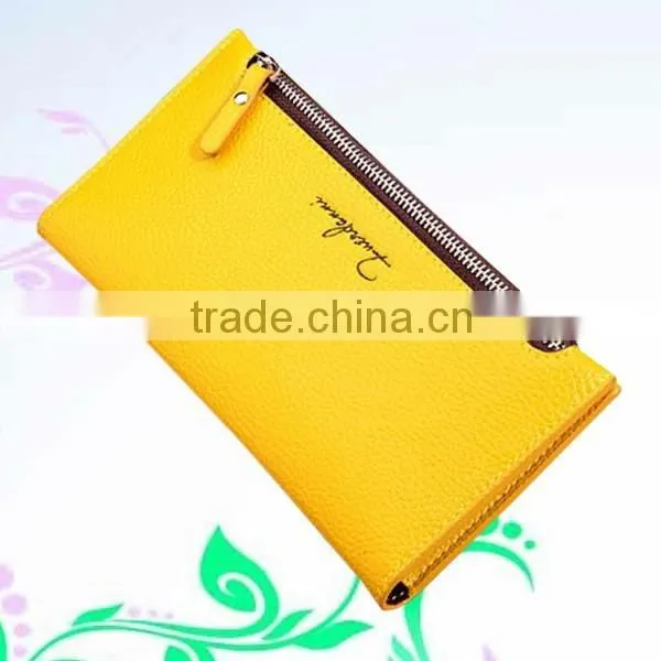 Fancy credit card holder with single zipper design hand purse for ladies
