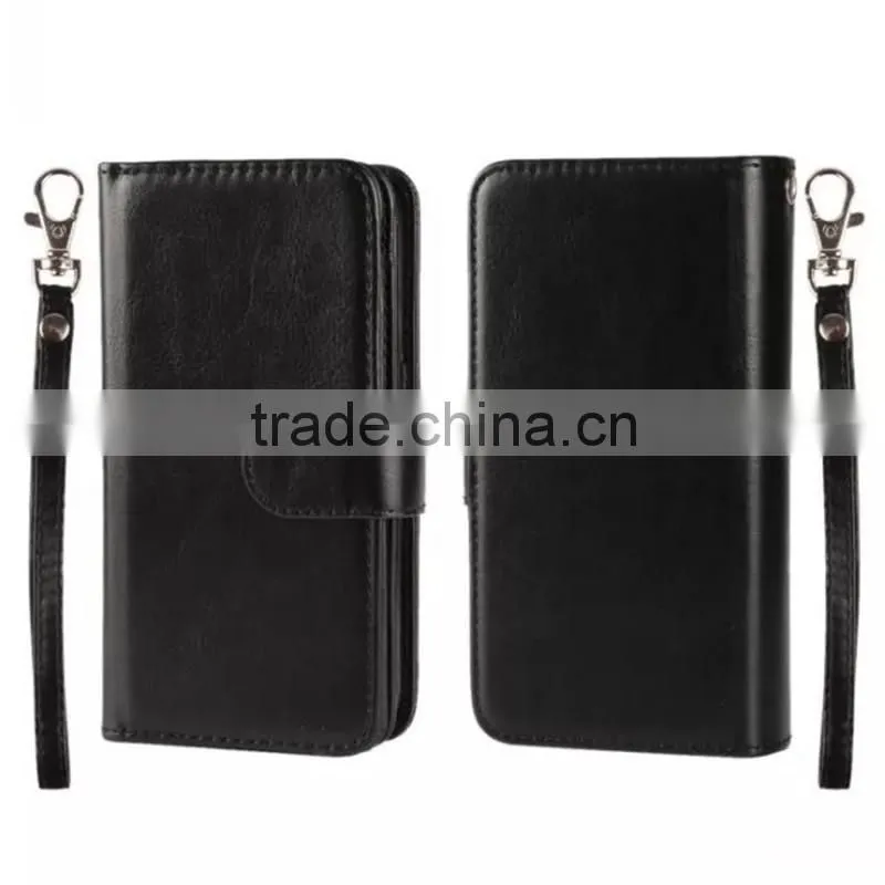 separable flip wallet leather phone case cover with lanyard card holders for iphone 7 6 6s plus 5s se for Coolpad catalyst