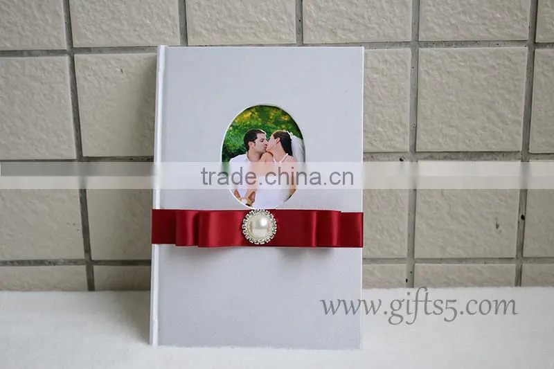 Handmade wedding guest book with photo frame on the cover wedding supplier in China