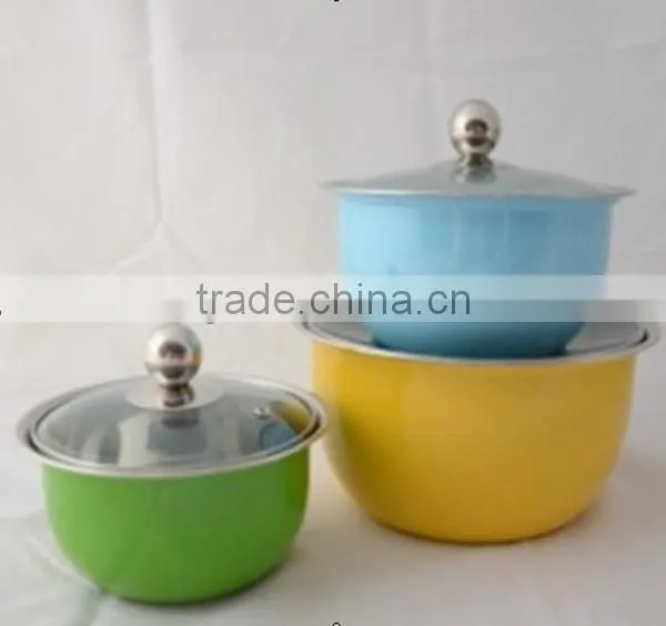 Colorful 6pcs Stainless Steel Stock Pot Set
