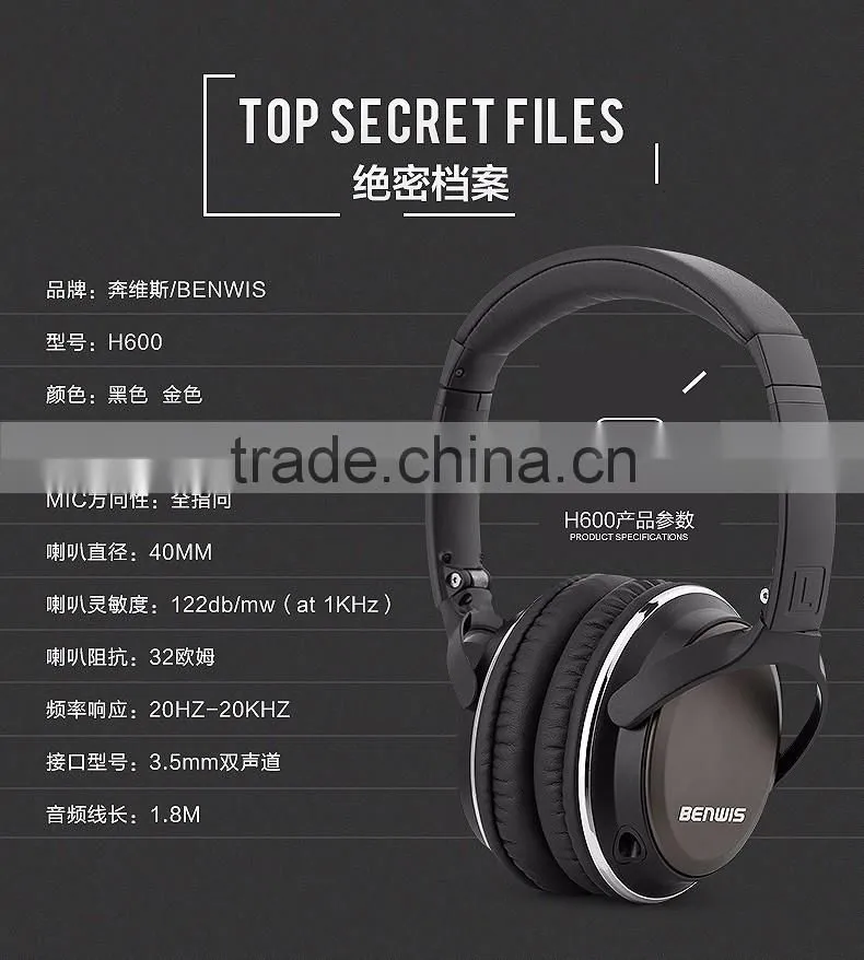 perfect for birthday christmas gift hot selling items in amazon good quality gadget H600 wired microphone headphone