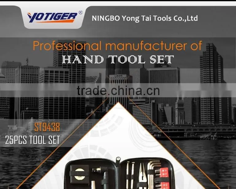 25Pcs Small Tin Box with Hand Tools, Zipper Type Tool Set