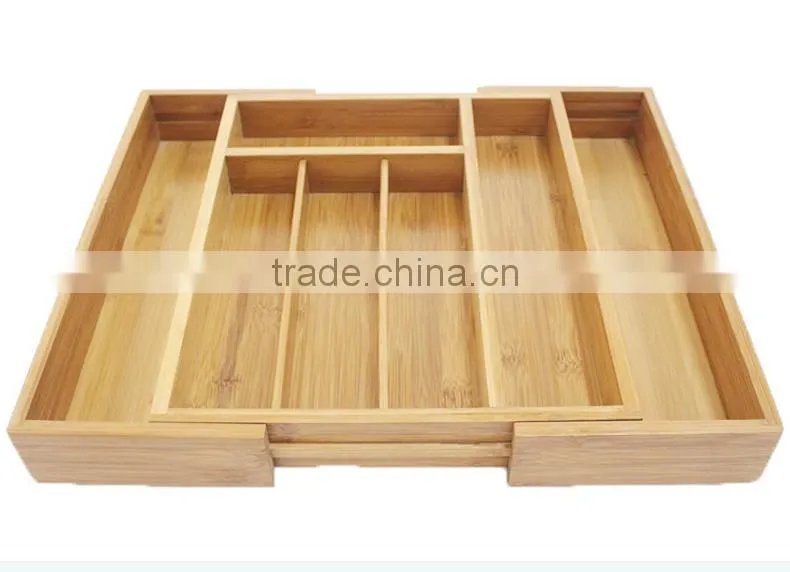 BH003 Bamboo Expandable Cutlery Drawer Organizer for Kitchen