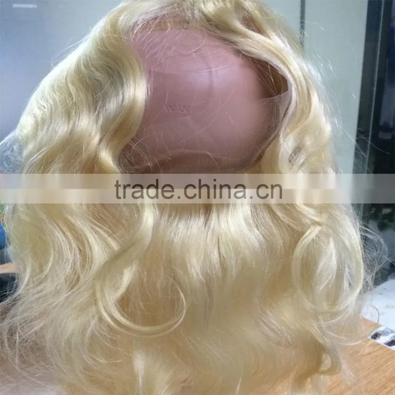 360 Lace Band Frontal Body Wave Blonde Color Round Lace Frontal