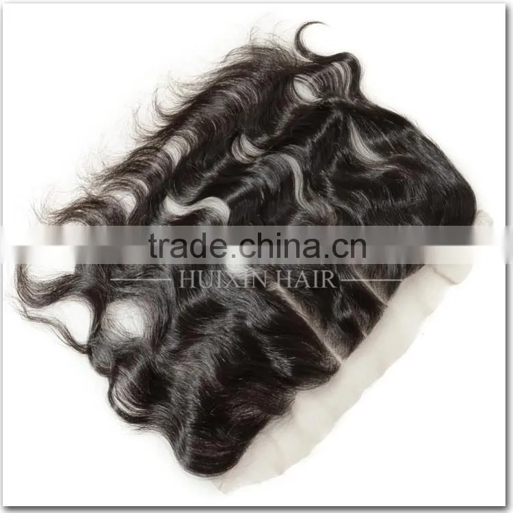 Hot sell grade 7A 100% human hair Virgin brazilian body wave hair lace frontal closures