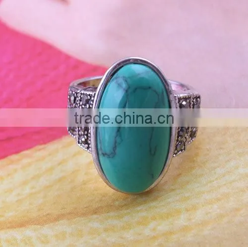 2015 wholesale fashion wedding tibetan silver tibet turquoise ring