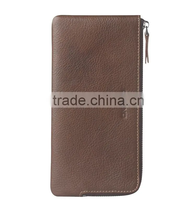 QIALINO Brand Custom Logo Genuine Leather Wallet Case For iPhone 6 wallet women with card holder for iphone 7 phone