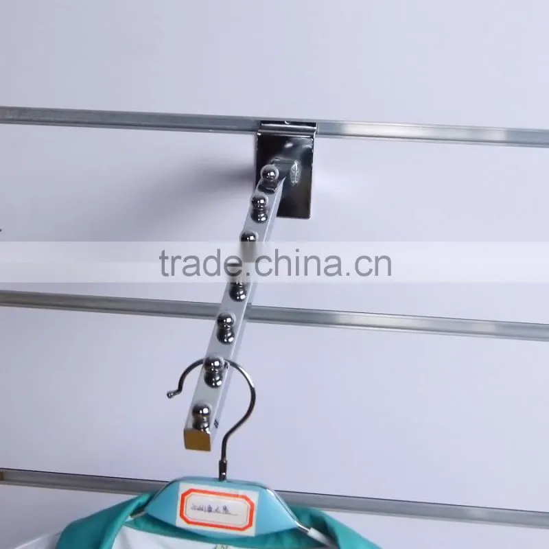 Supermarket wall-mounted Slatwall 11 Ball Sloping Arm