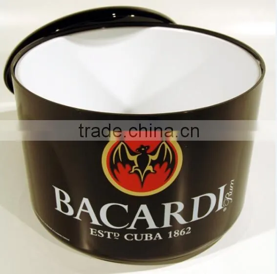 large capacity havana club round plastic ice bucket with lids
