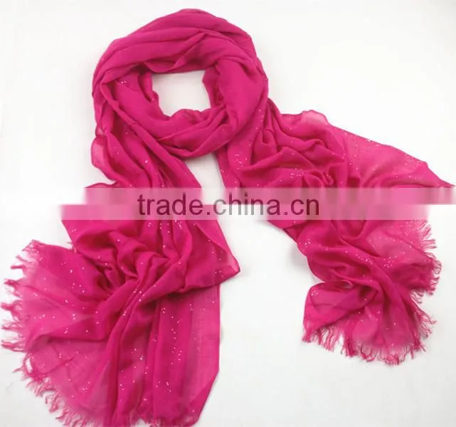 2015 Beautiful dyeing viscose glittering scarf