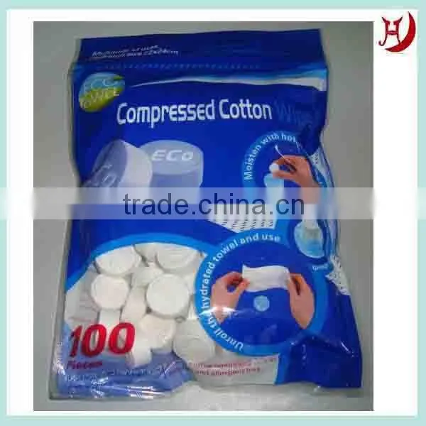 Tablet spunlace nonwoven compressed towel