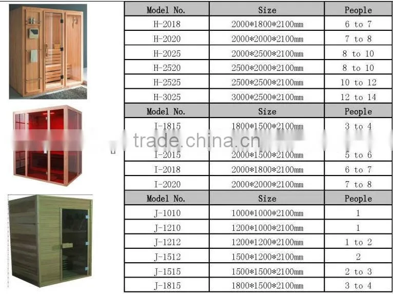 Solid Wood Main Material and Far Infrared Function Sauna Room