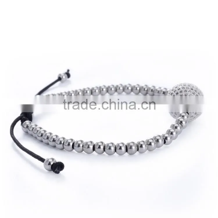 925 silver bracelet mens womens brass bead braided rope wire wholesale fashion jewelry