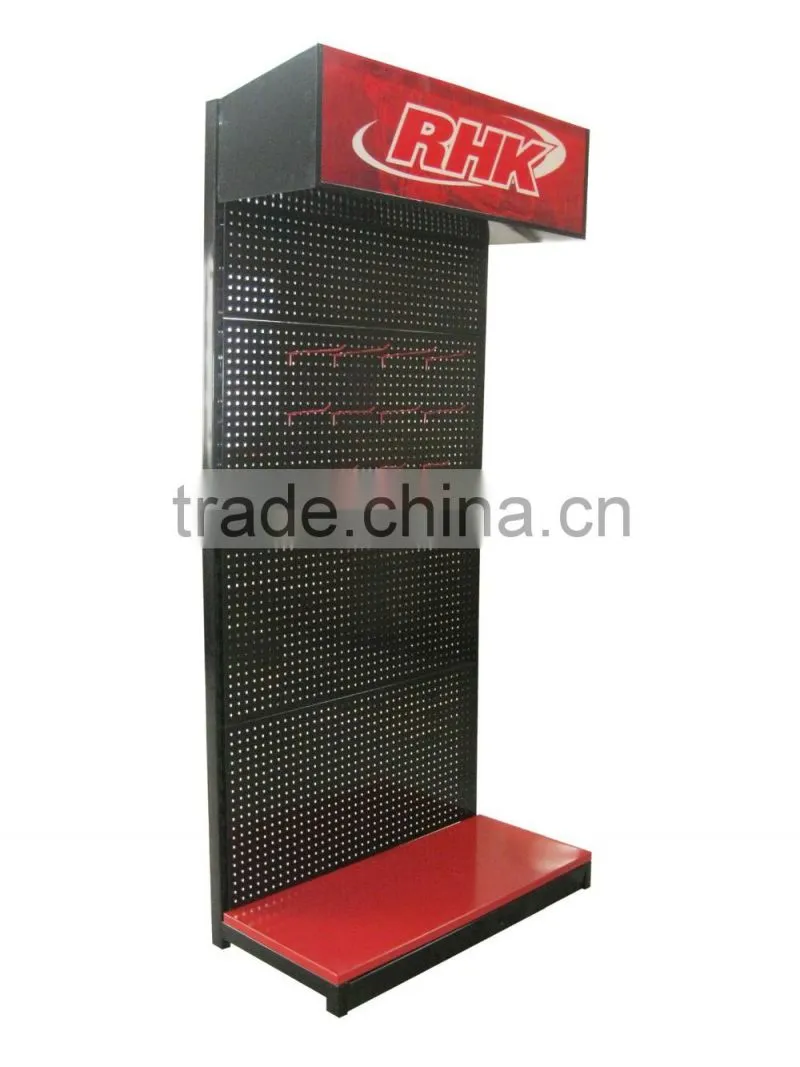 LED light box metal heavy duty Shelving Gondola unit/power tool display stand for department store/metal tool rack