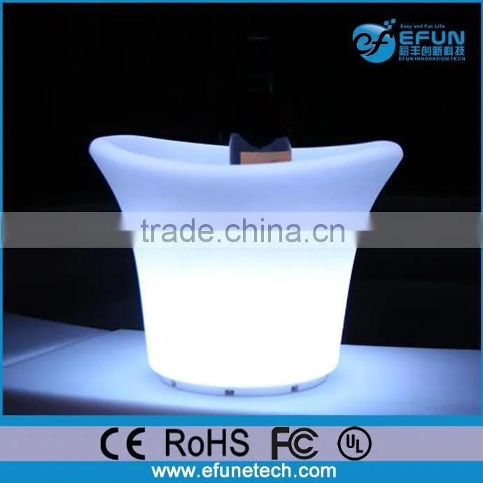 2016 new products illuminated glowing rgb colors decorative bar and party plastic ice bucket