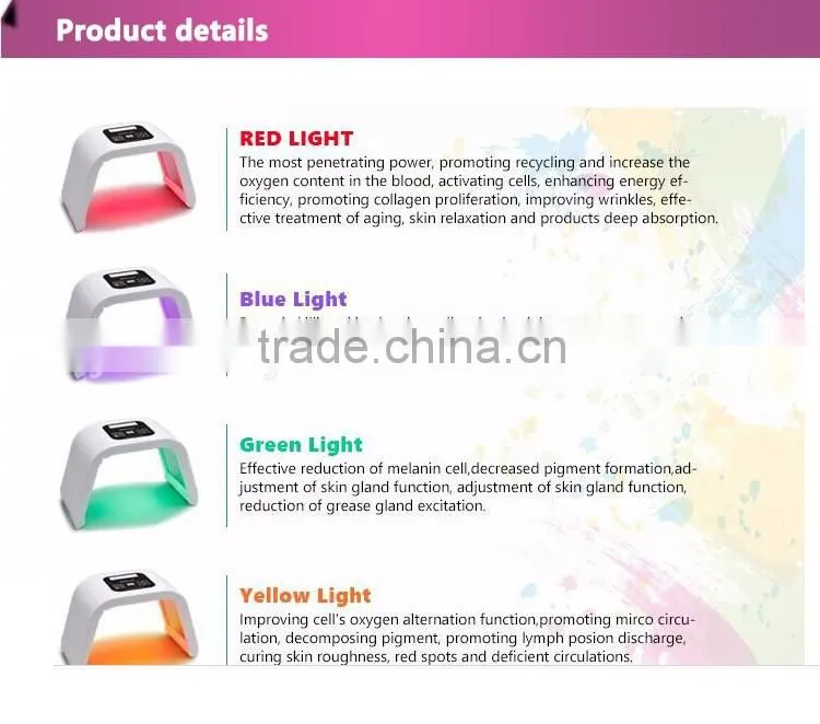 2017 newest 4 color photon led skin rejuvenation pdt led therapy pdt beauty machine