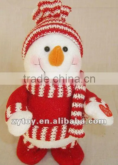 Musical plush Christmas snowman for wholesale