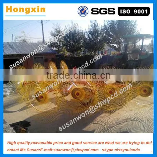 high performance finger rotary hay rake/3 point hitch Hay rake machine on tractor