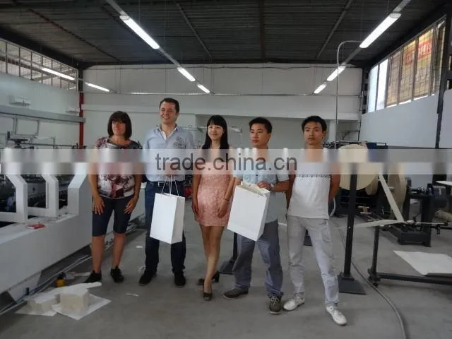 High efficiency laminated paper bag making machine