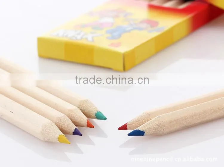 Natural color pencil with paper tube 3.5" natural wood colored pencils