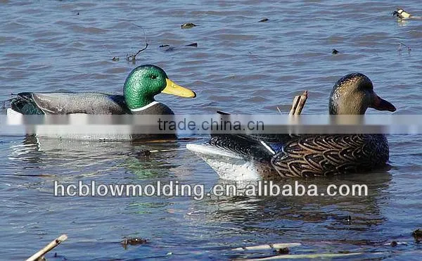 wholesale HDPE floating duck, plastic hunting duck couple decoys.