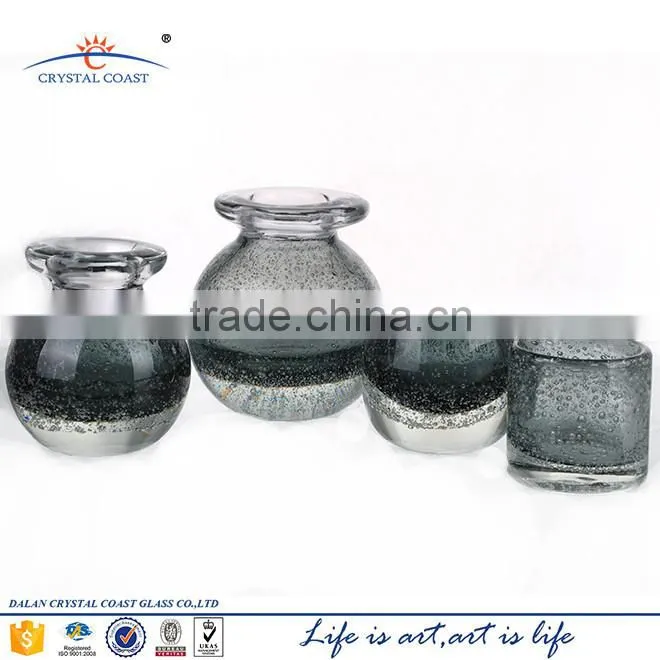 red bubble clear glass cone tealight candle holder
